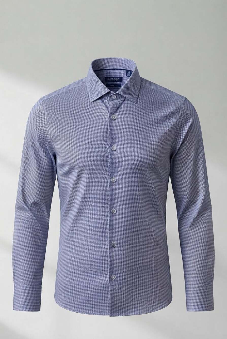 Hugo Boss Sharp Fit Blue Patterned Dress Shirt Size 15 32/33